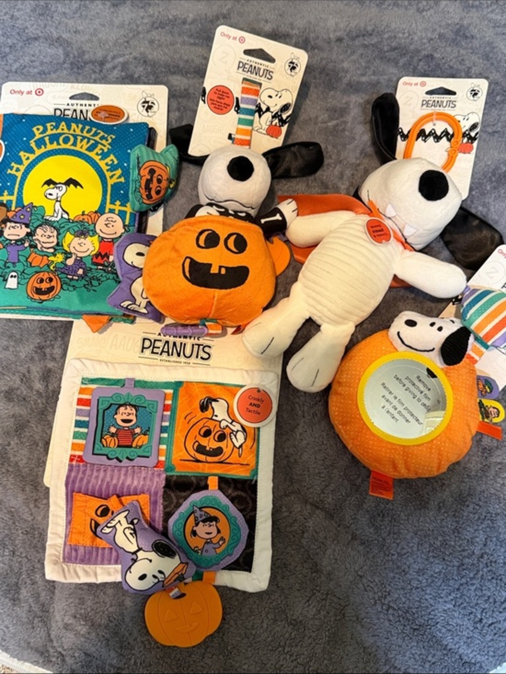 Peanuts Halloween Plush & Sensory Toy Set - Lot of 5 0+